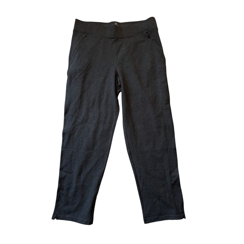 T by Talbots Women's Gray Heathered Straight Leg Everyday Active Pants; LG NWT